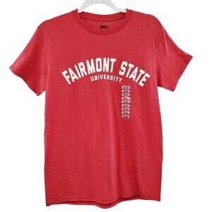 NWT MV Sport Fairmont State University Red Short Sleeve Cotton T-Shirt Size S